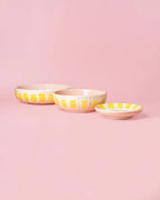 Raspbordje | Pastel roze en geel