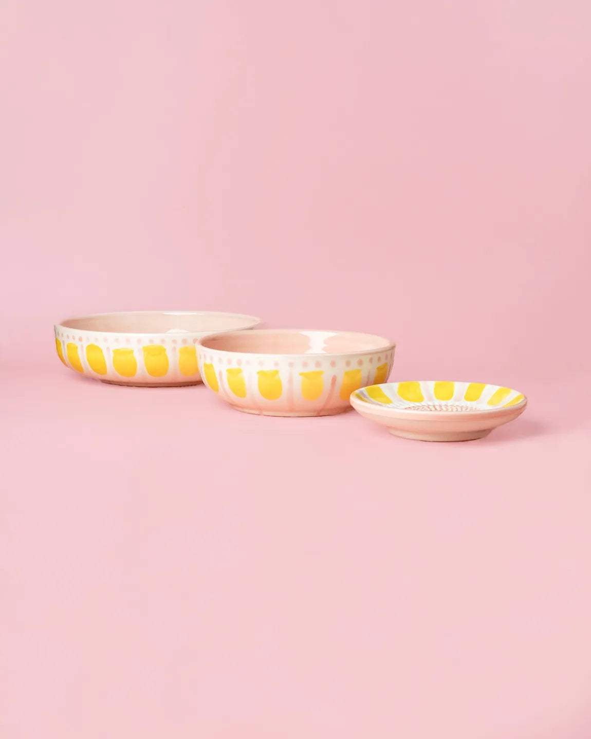 Raspbordje | Pastel roze en geel